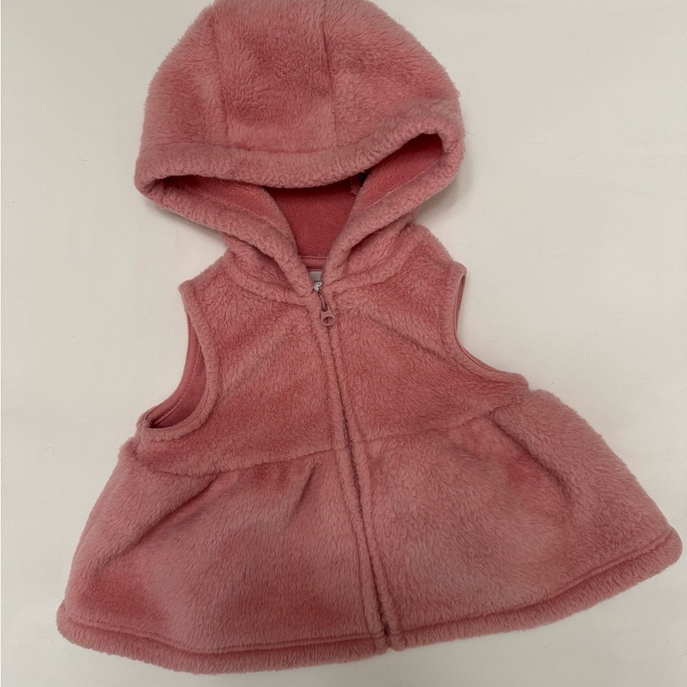 Carter’s Baby Girl Pink Fleece Hooded Vest 3M